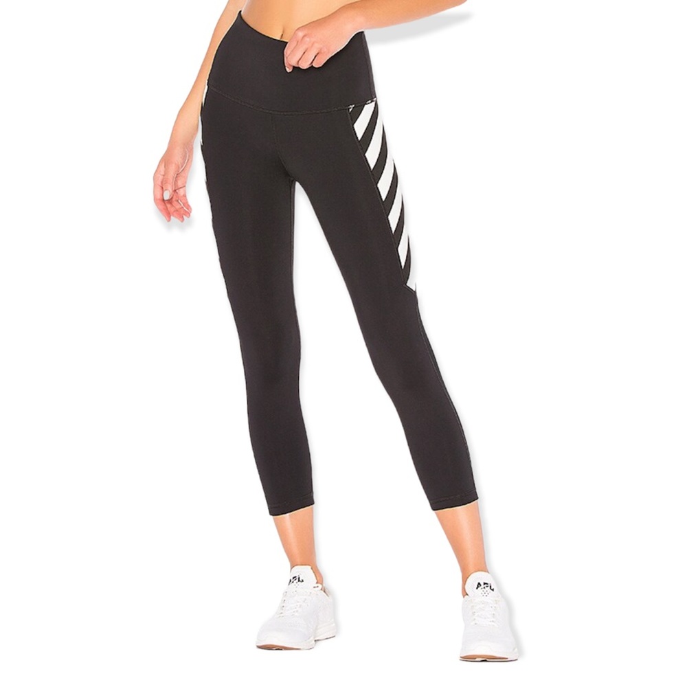 REVOLVE x VIMMIA Black High Waist Bumble Panel Crop Legging Small Mesh Active